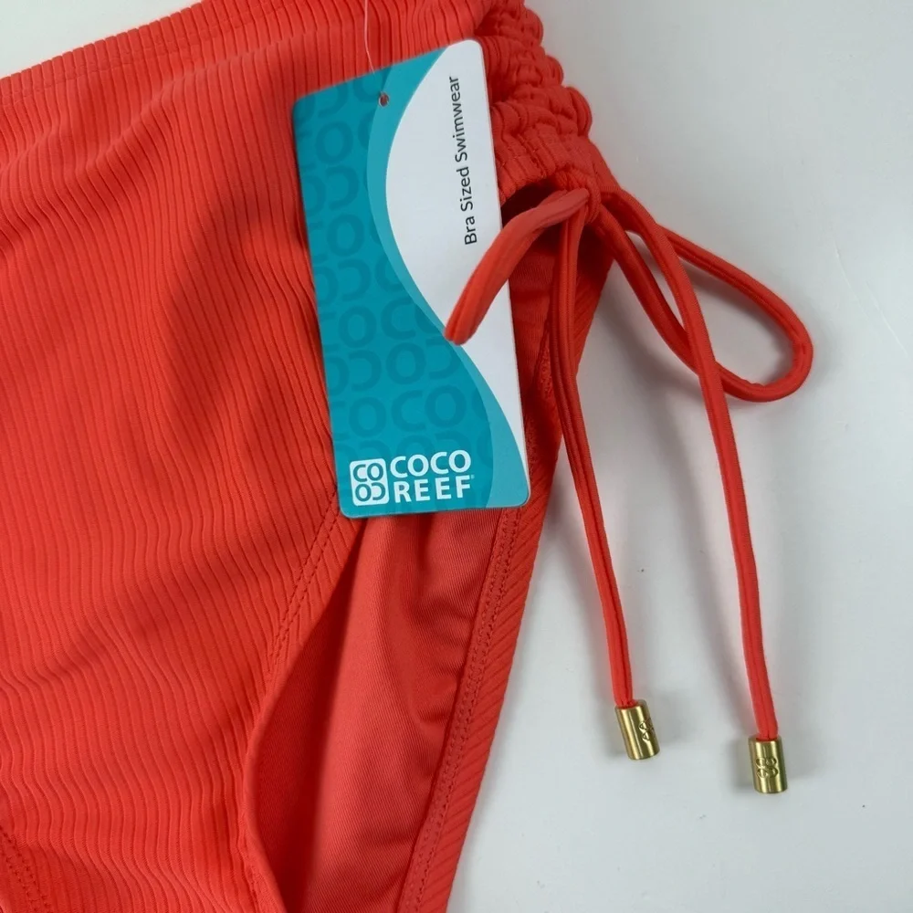 Coco Reef Bikini Bottom Womens Small Coral Ribbed Side Tie Swim NWT